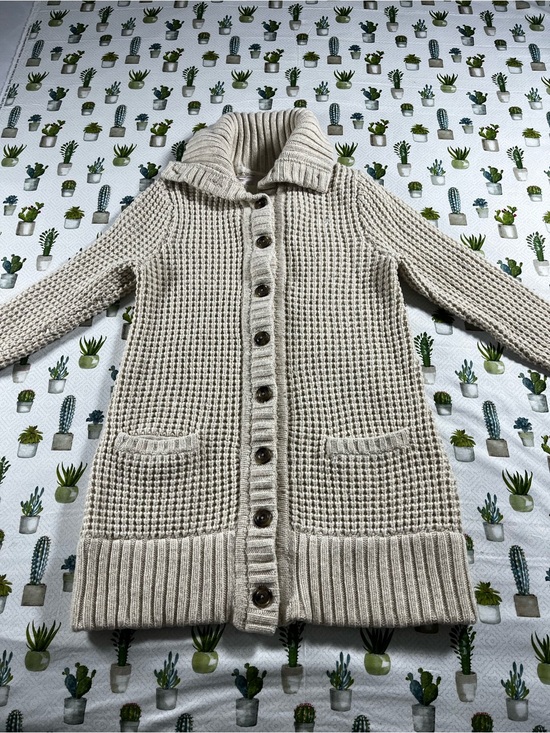 aerie Sweaters - Aerie Large Knit Beige Button-Front Women's Sweater Cardigan Size Medium Pockets